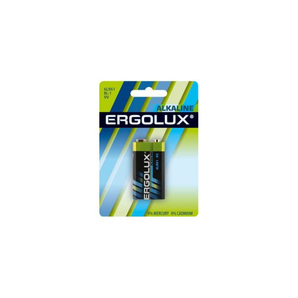 Батарейка Ergolux Alkaline 6LR61 BL-1 9 V, 1 шт.