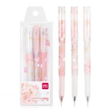 Ручка гелевая Deli A579 Sakura черный , sakura