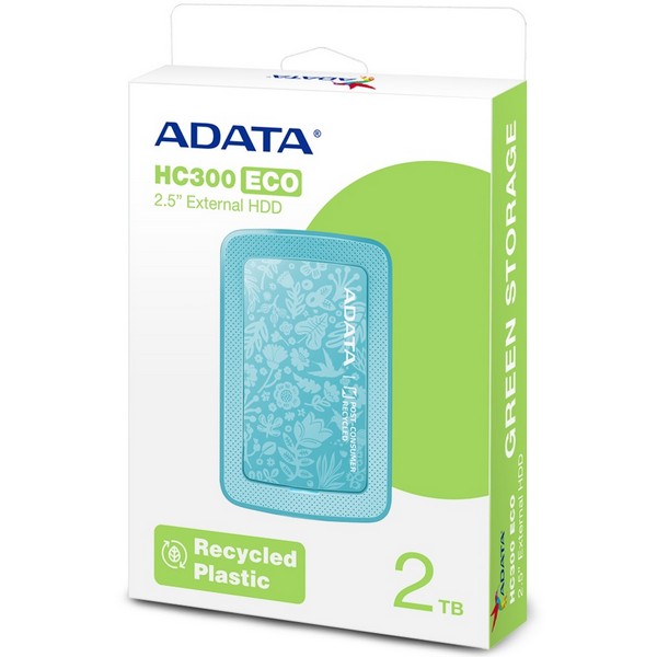 Внешний жесткий диск ADATA HC300 ECO [AHC300E-2TU31-CGN], 2 Тб, HDD 2.5